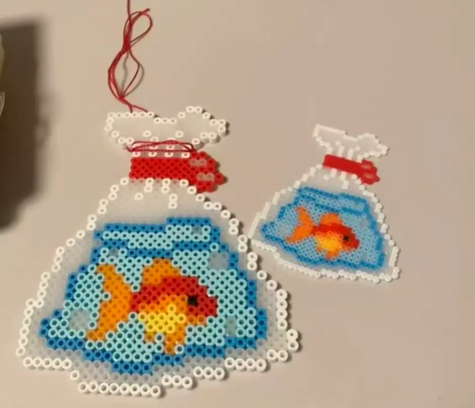 Physical size comparison of finished 5mm and 2.6mm bead pieces