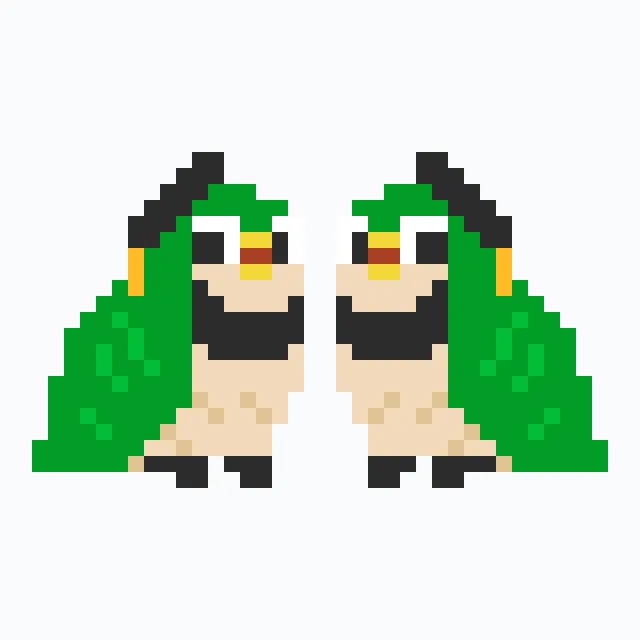 perler bead pattern pixel art Pro Parrot - Green