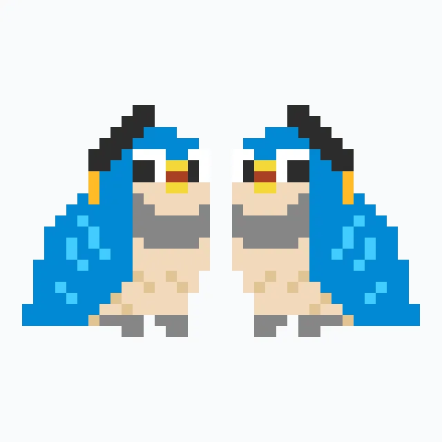 perler bead pattern pixel art Pro Parrot - Blue