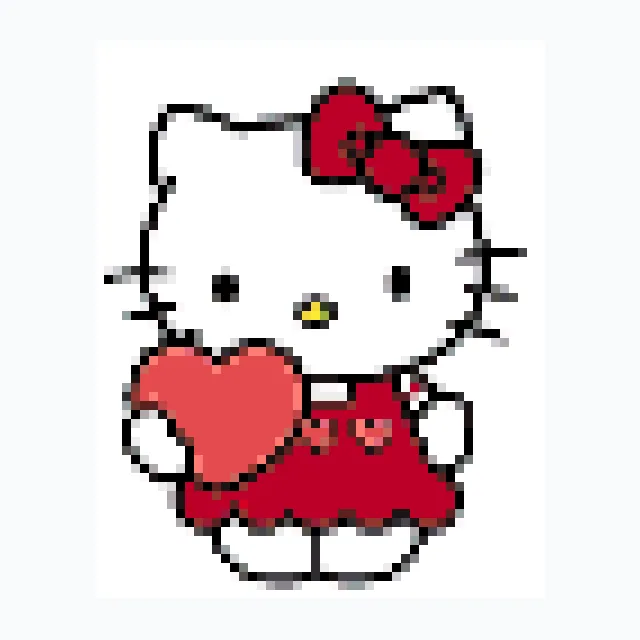 perler bead pattern pixel art hellokitty