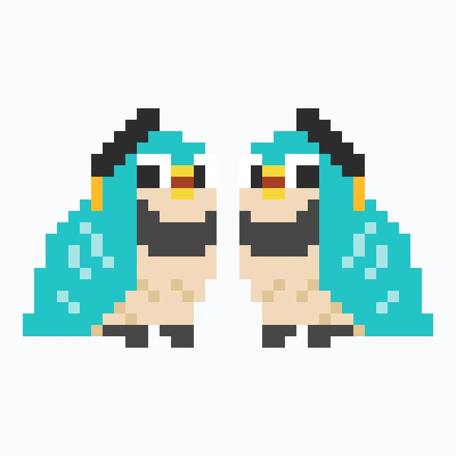 perler bead pattern pixel art Pro Parrot - Cyan