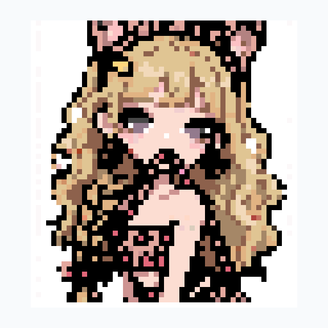 perler bead pattern pixel art 可爱少女
