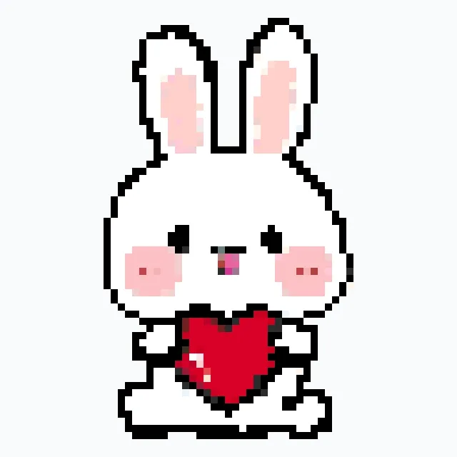 perler bead pattern pixel art 爱心小兔