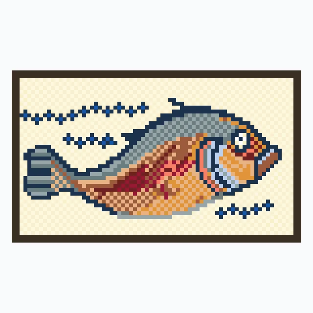 perler bead pattern pixel art mosaic_fish_facing_right_finished