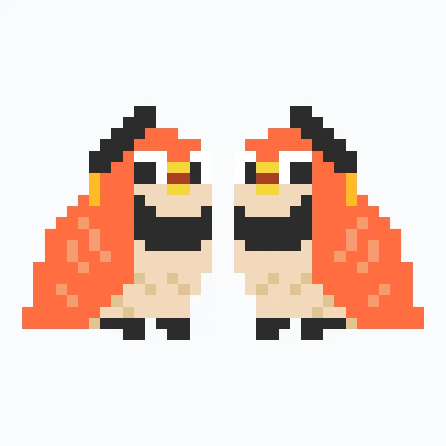 perler bead pattern pixel art Pro Parrot - Orange